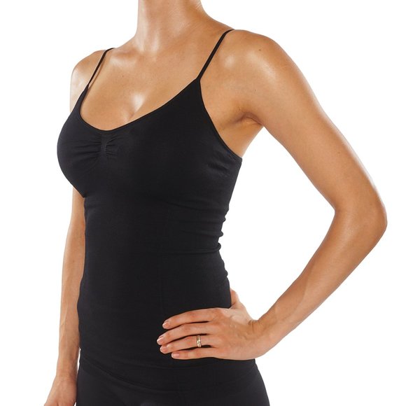 Tops - Tank Top Attached Bra adjustable straps